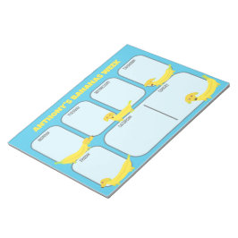 Bloc De Notas Planner semanal de perros bananeros amarillos