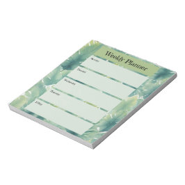 Bloc De Notas Planner semanal del patrón de hojas tropicales de