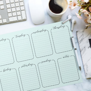 Bloc De Notas Planner semanal Fácil blanco Editable de texto