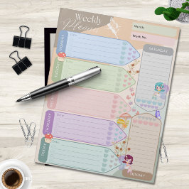 Bloc De Notas Planner semanal Fantasy Mariposa de hadas Multicol