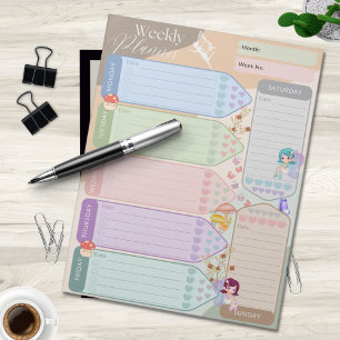 Bloc De Notas Planner semanal Fantasy Mariposa de hadas Multicol