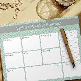 Bloc De Notas Planner semanal geométrico de Personalizado de tin