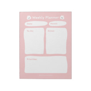 Bloc De Notas Planner semanal Minimalista simple