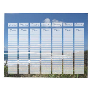 Bloc De Notas Planner semanal Olas oceánicas Fotografía de hierb