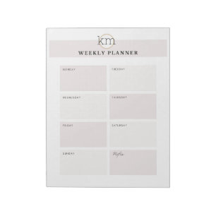 Bloc De Notas Planner semanal profesional de estética rosada