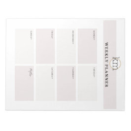 Bloc De Notas Planner semanal profesional de estética rosada