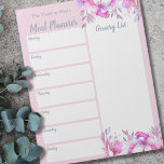 Bloc De Notas Plano de comidas personalizado de la lista de come<br><div class="desc">Notepad floral rosa que puede personalizar con su nombre o apellido. También puede editar los títulos que actualmente leen el Planificador de comidas y la Lista de compras. Por lo tanto, si prefiere el plan de día y la lista de tareas pendientes, por ejemplo, la plantilla está configurada de manera...</div>