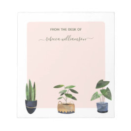 Bloc De Notas Plantas en macetas Boho de la mesa de diseño de pa