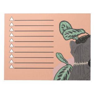 Bloc De Notas Plantas Gris De Gato De Tabby De Dos Tones   