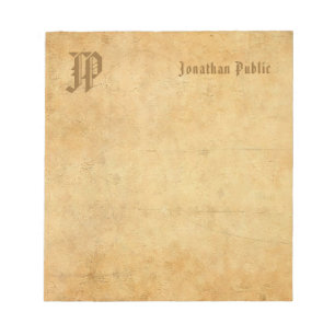 Bloc De Notas Plantilla clásica de texto manuscrito de monograma
