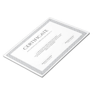 Bloc De Notas Plantilla de certificado de diploma clásico elegan