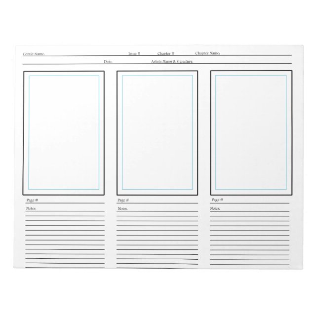 Bloc De Notas Plantilla de cómics (Frente)