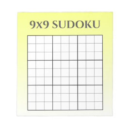 Bloc De Notas Plantilla de cuadrícula amarilla Ombre 9x9 Sudoku