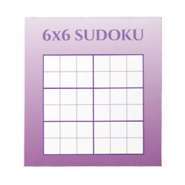 Bloc De Notas Plantilla de cuadrícula sudoku púrpura Ombre 6x6