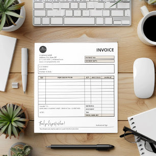 Bloc De Notas Plantilla de factura de pequeñas empresas Minimali