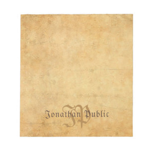 Bloc De Notas Plantilla de monograma de texto manuscrito de vint