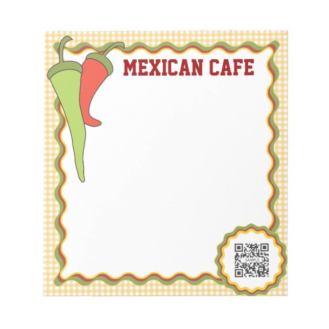 Bloc De Notas Plantilla de noepad de comida mexicana (Frente)
