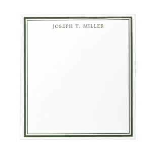 Bloc De Notas Plantilla de nombre personalizada verde minimalist