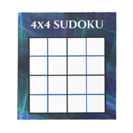 Bloc De Notas Plantilla de sudoku azul abstracto 4x4