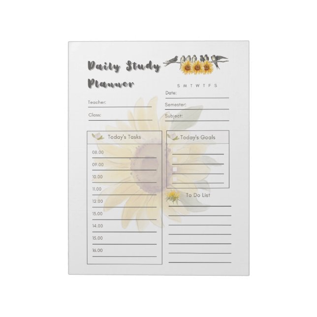 Bloc De Notas Plantilla definitiva de planificador de estudio di (Lado Izquierdo)