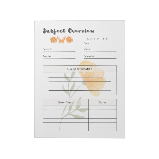 Bloc De Notas Plantilla definitiva de planificador de estudio di (Lado Izquierdo)