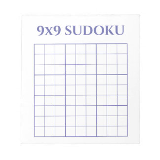 Bloc De Notas Plantilla sencilla de perwinkle y sudoku 9x9 en bl