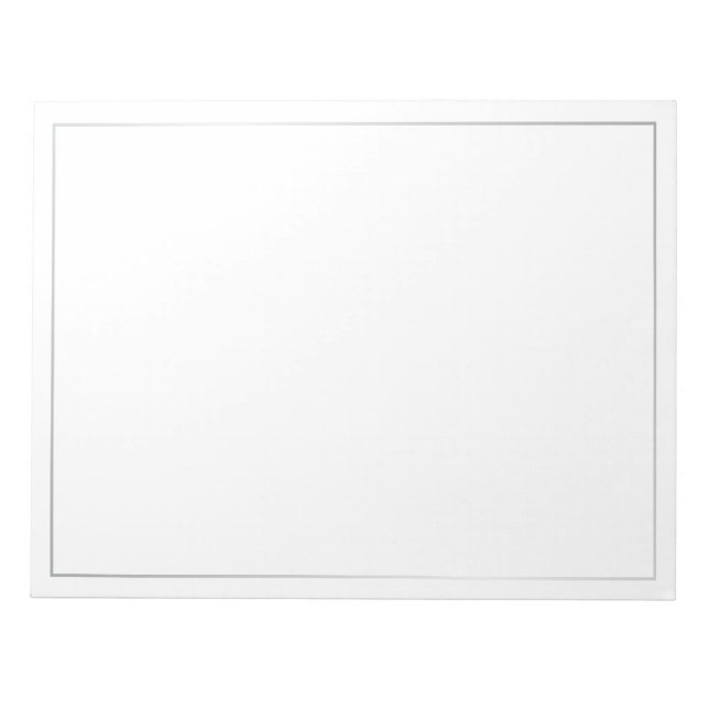 Bloc De Notas Plata elegante en blanco (Frente)