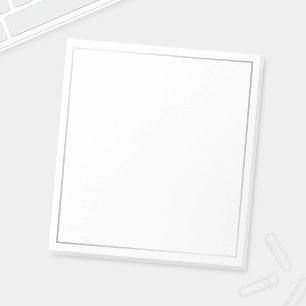 Bloc De Notas Plata elegante en blanco