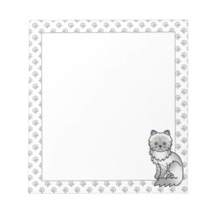Bloc De Notas Plata Tabby Chinchilla Gris Gato y Papas Persas