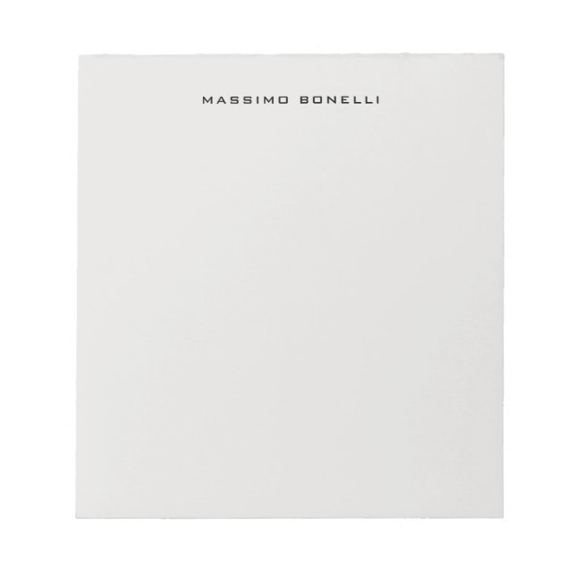 Bloc De Notas Platinum Grey Minimalist Plain Legible Modern (Frente)