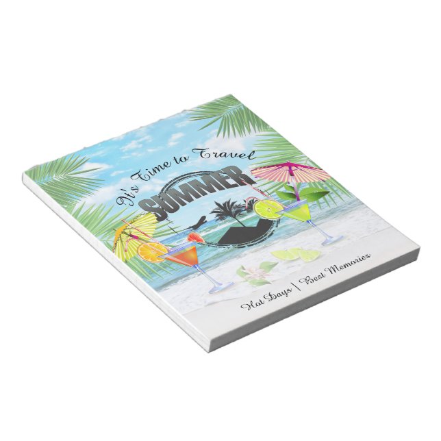 Bloc De Notas Playa tropical, vacaciones de verano | Personaliza (Lado Derecho)