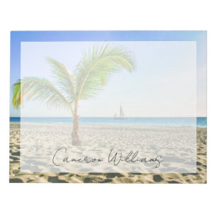Bloc De Notas Playas tropicales   Barco de vela, palmera, Aruba