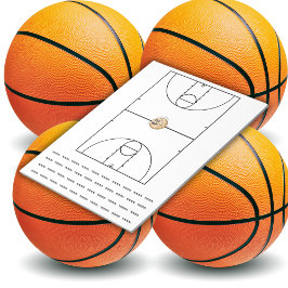 Bloc De Notas Playbook de baloncesto negro |