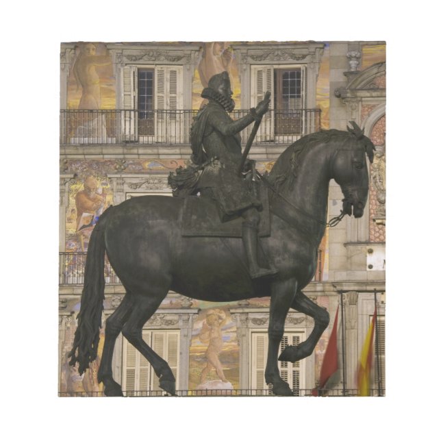 Bloc De Notas Plaza Mayor con estatua de Filipe III, Madrid, (Frente)