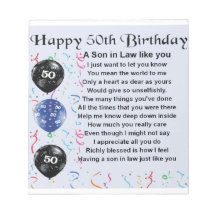 Poema de yerno - diseño de cumpleaños 50