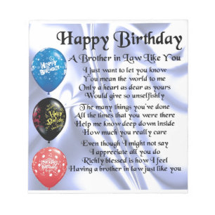 Bloc De Notas Poema del cuñado - feliz cumpleaños