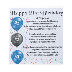 Bloc De Notas Poema del sobrino - Cumpleaños 21