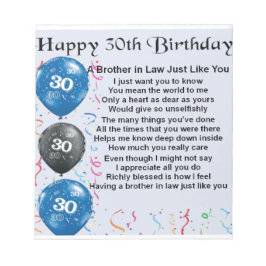 Bloc De Notas Poema "Hermano en la ley", 30 años