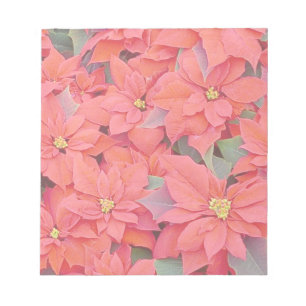 Bloc De Notas Poinsettias rojas Navidad la foto floral navideña