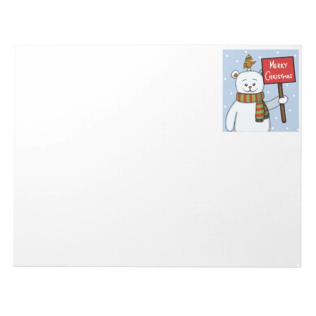 Bloc De Notas Polar Bear and Robin Christmas Greeting (Frente)
