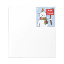 Bloc De Notas Polar Bear and Robin Christmas Greeting