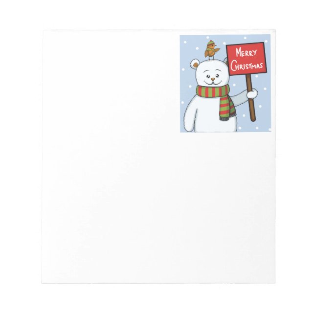 Bloc De Notas Polar Bear and Robin Christmas Greeting (Frente)