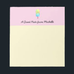 Bloc De Notas Polla amarilla rosa de vida dulce personalizada<br><div class="desc">Nota personalizada de diseño de acuarela popsicle colorida y divertida. Pinté paletas en el verano decidí que un bloc de notas de "Sweet Note" podía usar esta obra de arte. ¡Disfrútalo!</div>