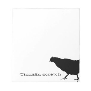 Bloc De Notas Pollo de la silueta del negro del cojín del papel