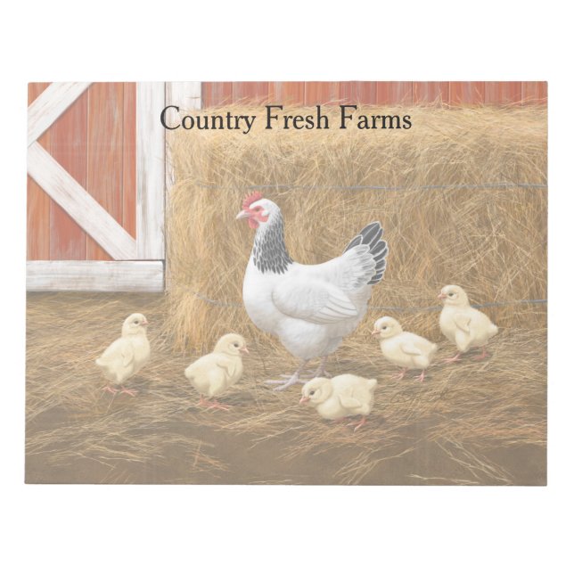 Bloc De Notas Pollo Sussex Mama Hen y Chicas (Frente)