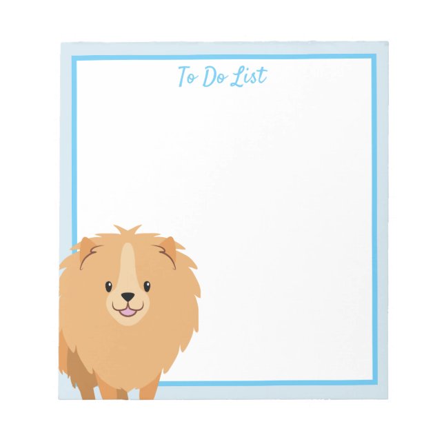 Bloc De Notas Pomeranian To Do List Blank Notepad (Frente)