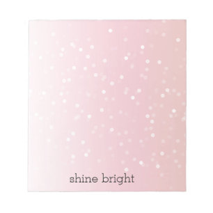 Bloc De Notas Ponche de Frutas Rosa Ombre Blanco Bokeh Confeti P