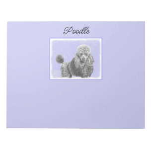 Bloc De Notas Poodle Minoritario Juguete Plata Gris Azul Perro N