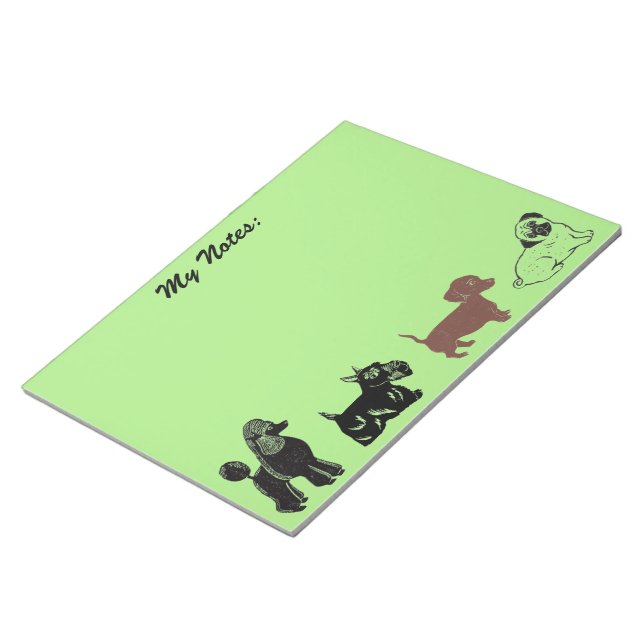 Bloc De Notas Poodle, Scottie, Dachshund y Pug Notepad (Lado Derecho)