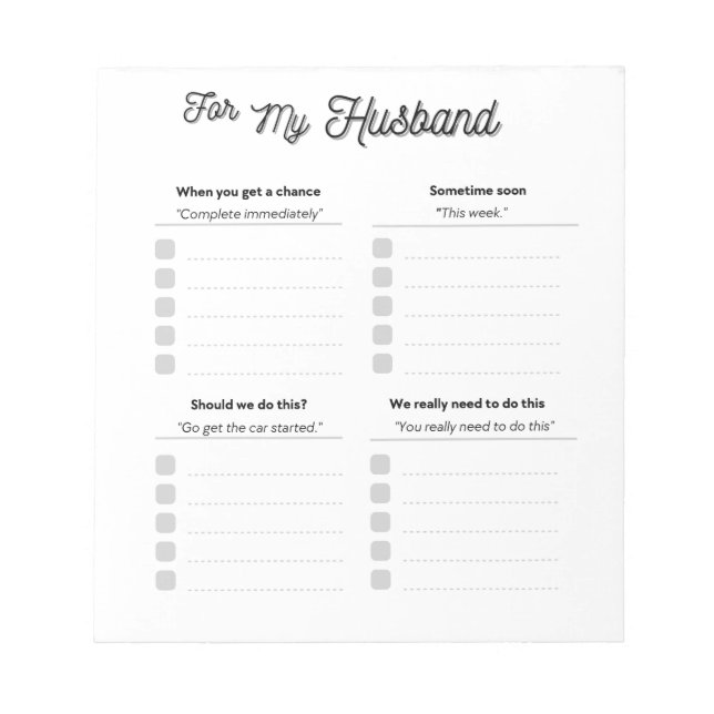 Bloc De Notas Por mi esposo Notepad (Frente)
